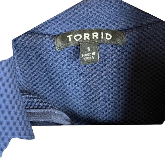 Torrid Blue Textured Full Zip Moto Jacket Women's Plus Size 1X - Picture 6 of 7